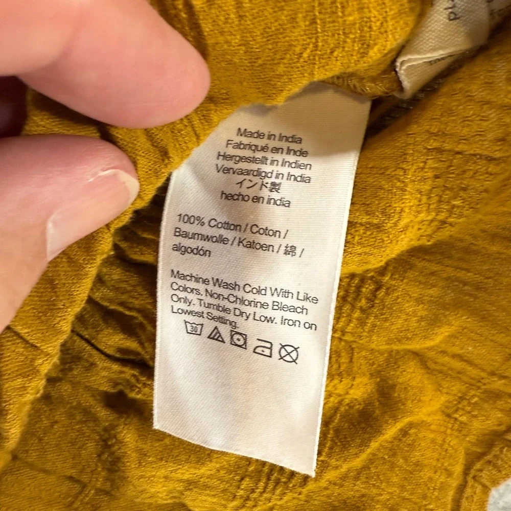 Madewell Yellow Puff Sleeve Smocked Blouse‎